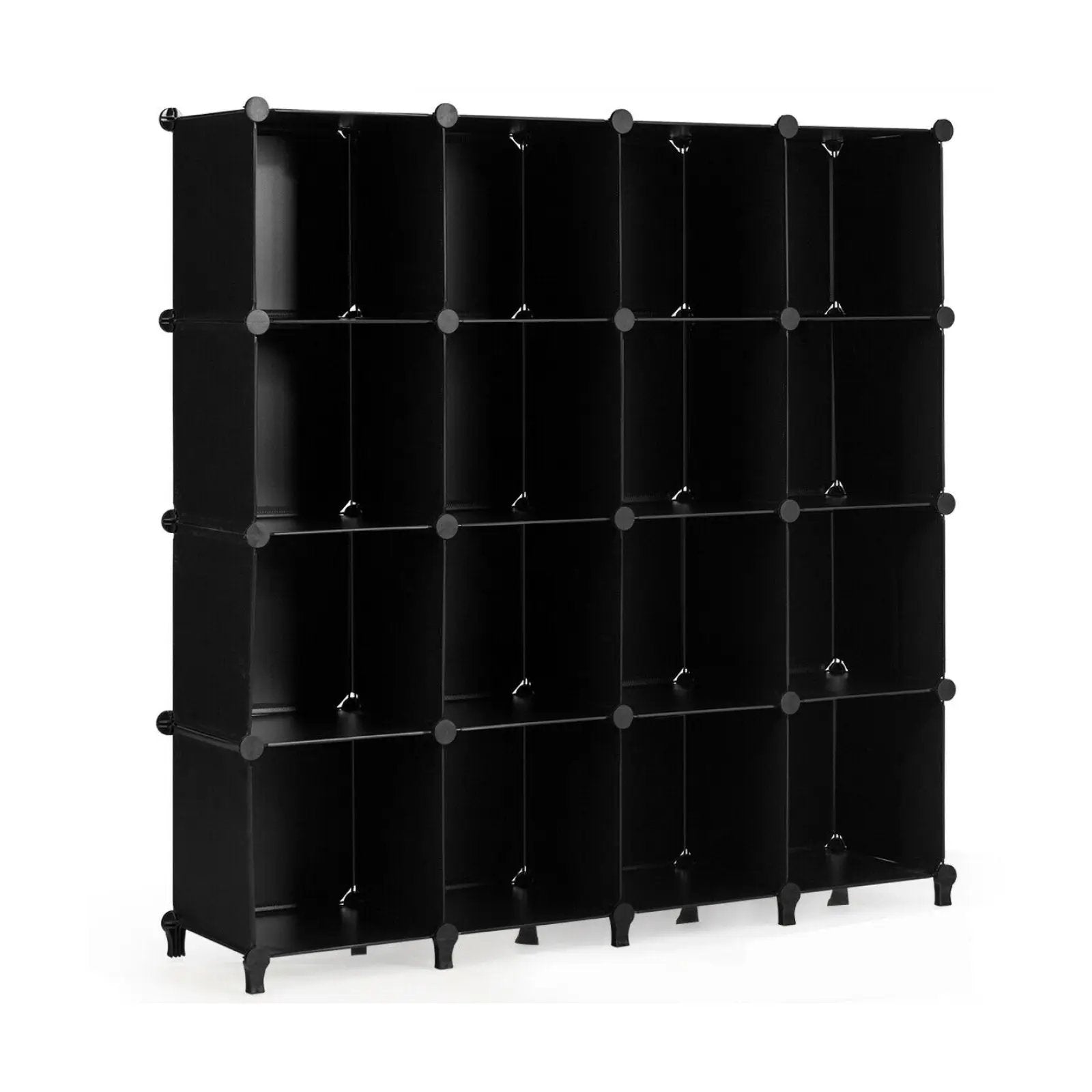 16 Cubes Plastic Storage Organizer with Rustproof Steel Frame-Black by DirectDeals
