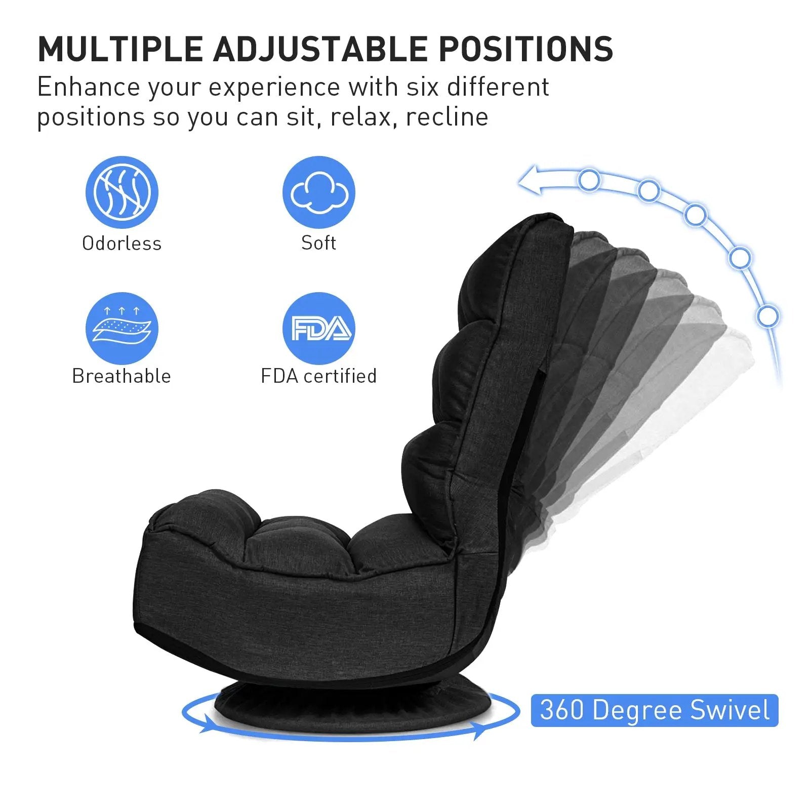 5-Position Folding Floor Gaming Chair by DirectDeals
