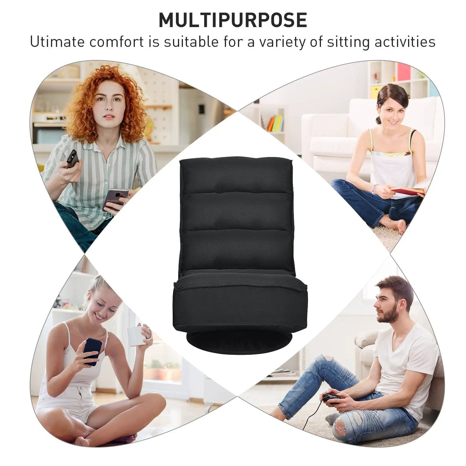 5-Position Folding Floor Gaming Chair by DirectDeals