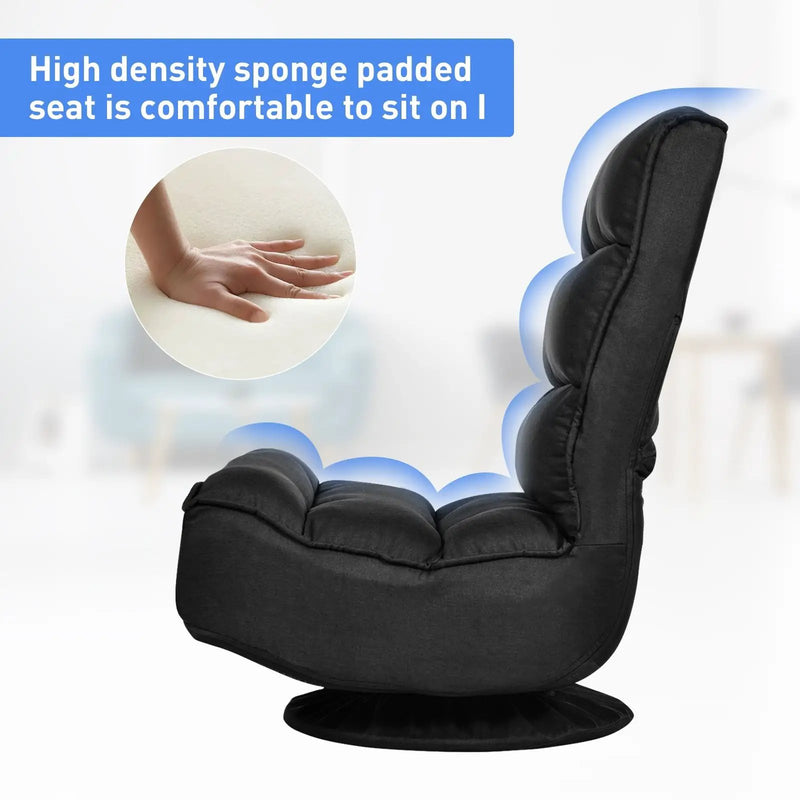 5-Position Folding Floor Gaming Chair by DirectDeals