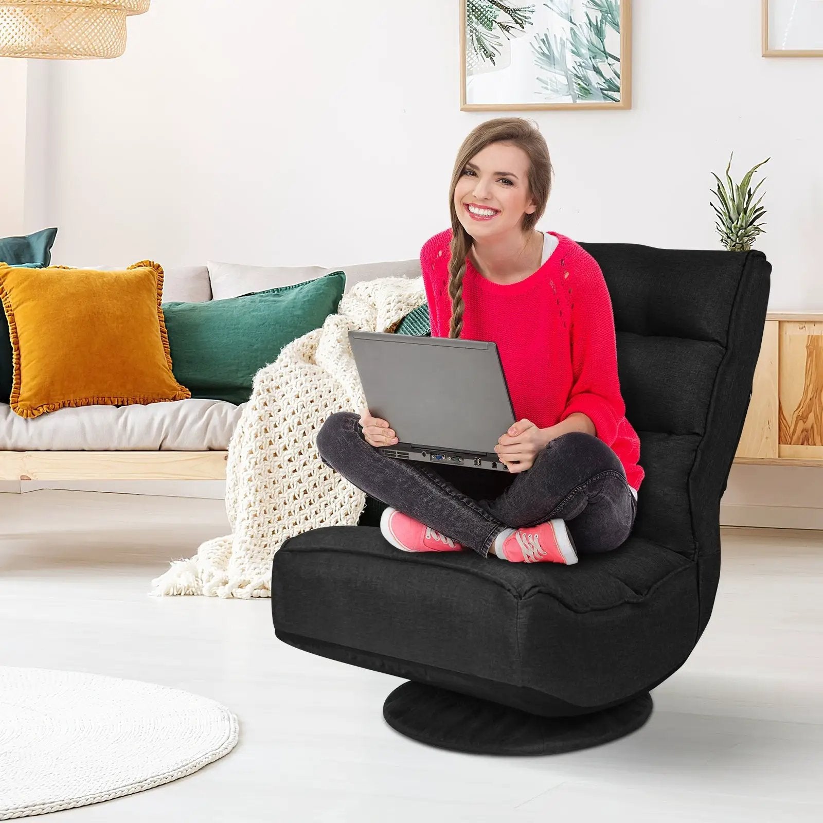 5-Position Folding Floor Gaming Chair by DirectDeals