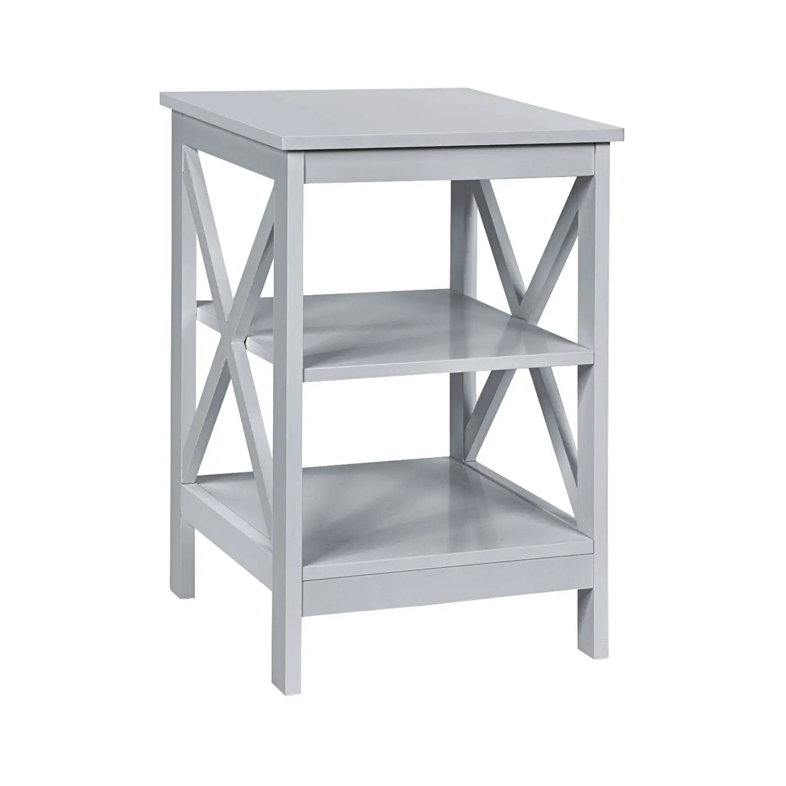 3-Tier X-Design Nightstands with Storage Shelves for Living Room Bedroom by DirectDeals