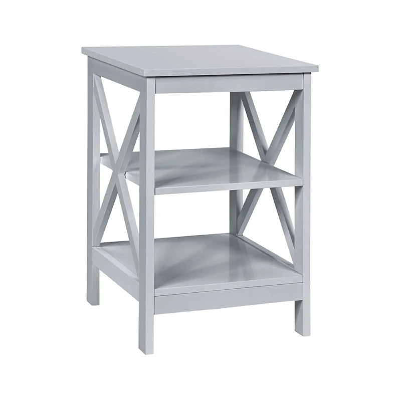 3-Tier X-Design Nightstands with Storage Shelves for Living Room Bedroom by DirectDeals