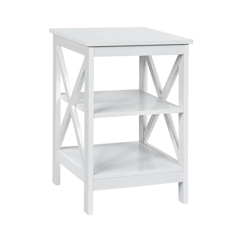 3-Tier X-Design Nightstands with Storage Shelves for Living Room Bedroom by DirectDeals