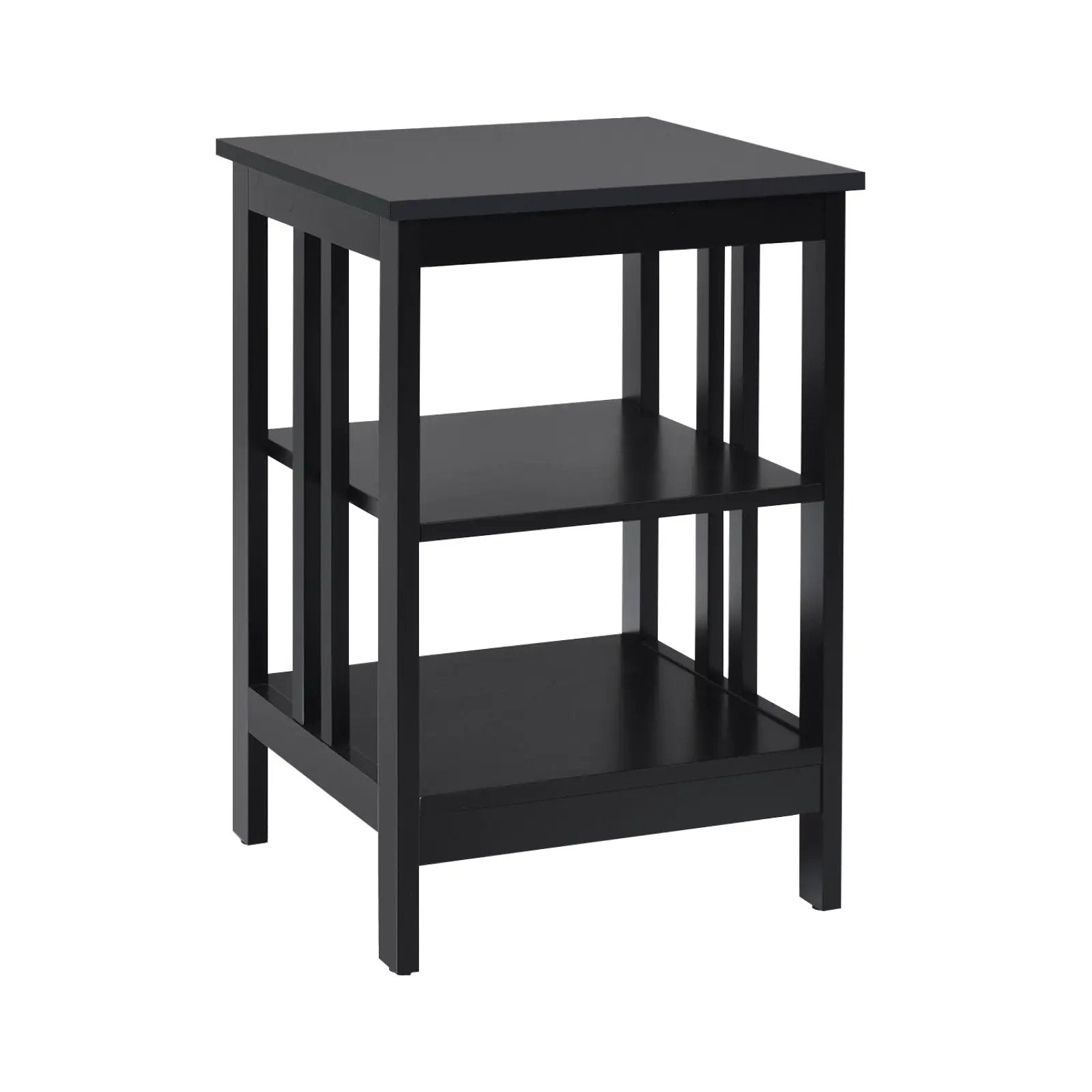 2 Pieces 3-Tier Nightstand with Reinforced Bars and Stable Structure by DirectDeals