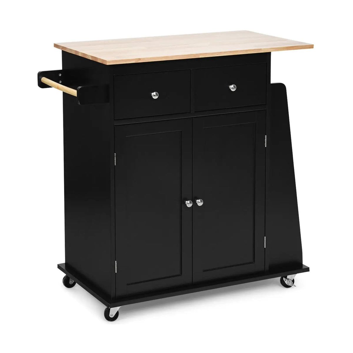 Rubber Wood Countertop Rolling Kitchen Island Cart, photo 3 of 9