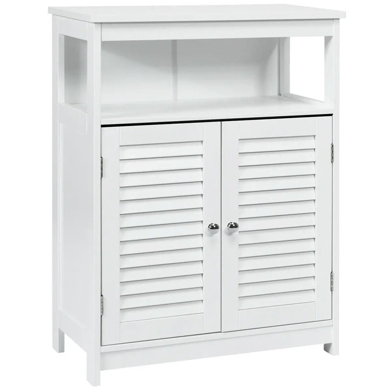 Wood Freestanding Bathroom Storage Cabinet with Double Shutter Door by DirectDeals