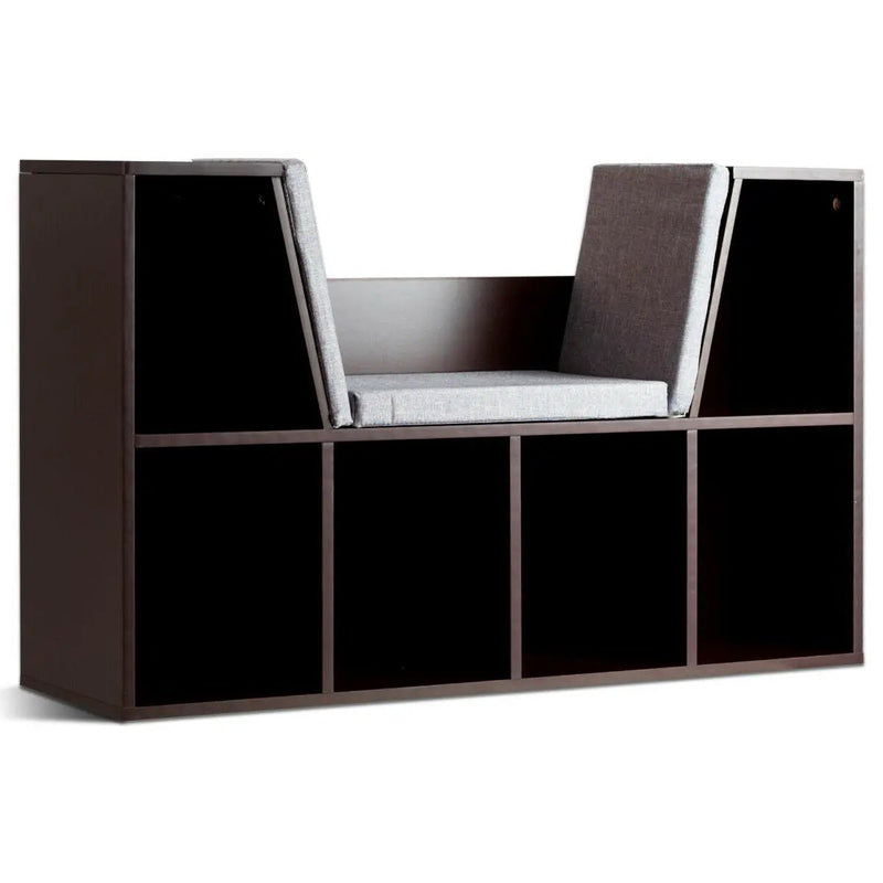 6-Cubby Kid Storage Bookcase Cushioned Reading Nook by DirectDeals