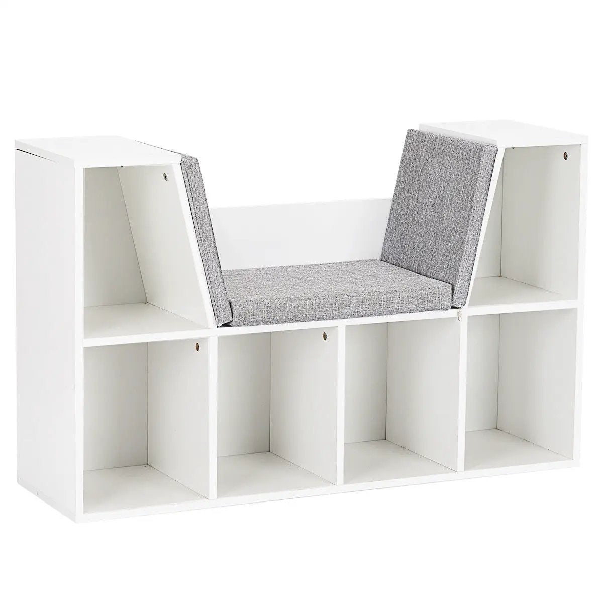 6-Cubby Kid Storage Bookcase Cushioned Reading Nook, photo 9 of 9