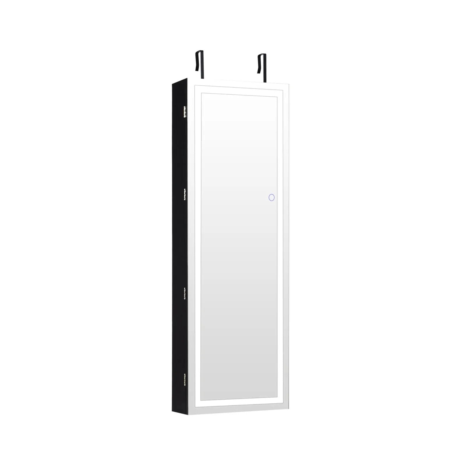 Mirrored Jewelry Armoire with Full Length Mirror and 2 Internal LED Lights by DirectDeals