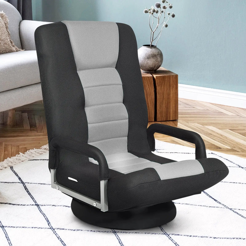 360-Degree Swivel Gaming Floor Chair with Foldable Adjustable Backrest by DirectDeals