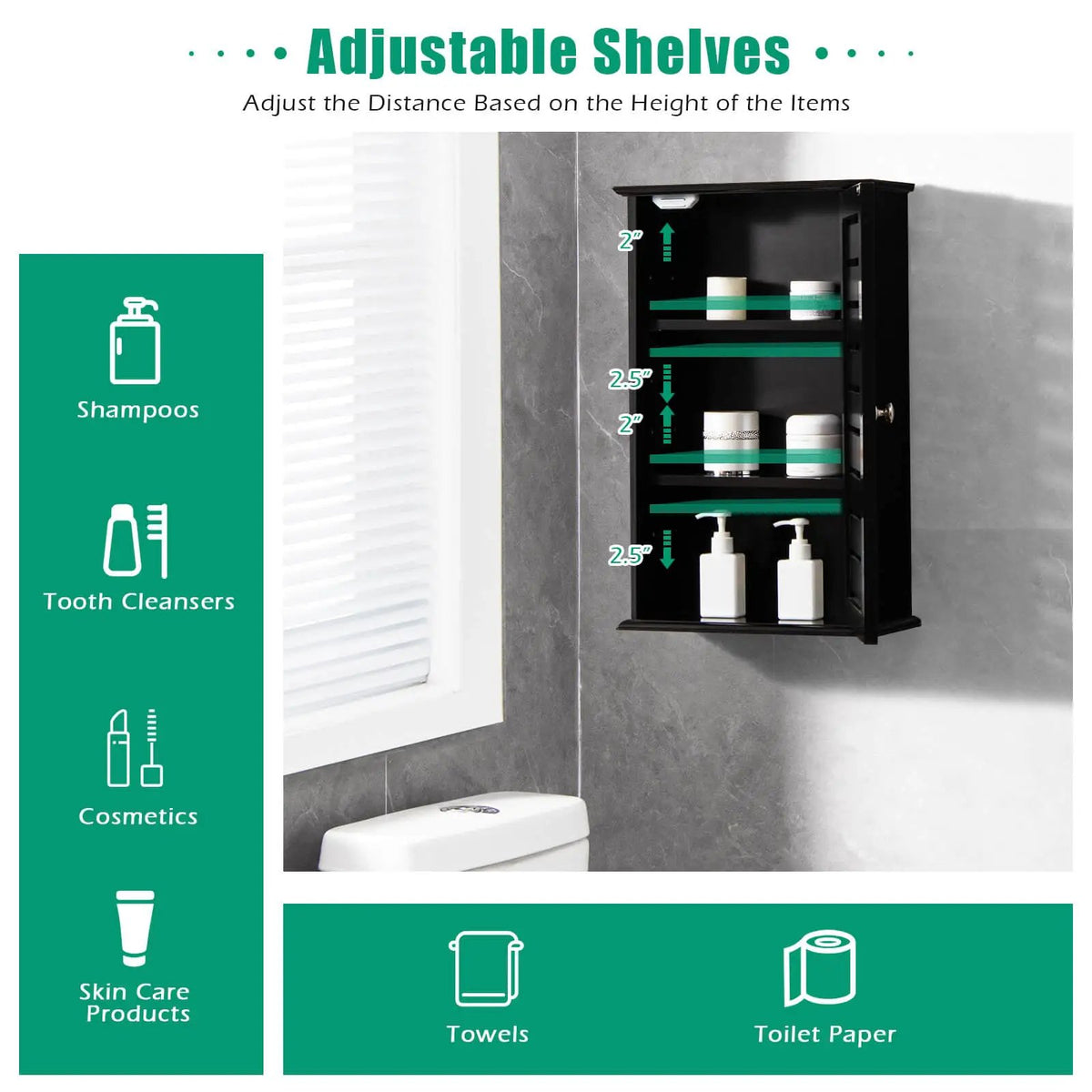 Wall Mount Medicine Cabinet Multifunction Storage Organizer, photo 12 of 16