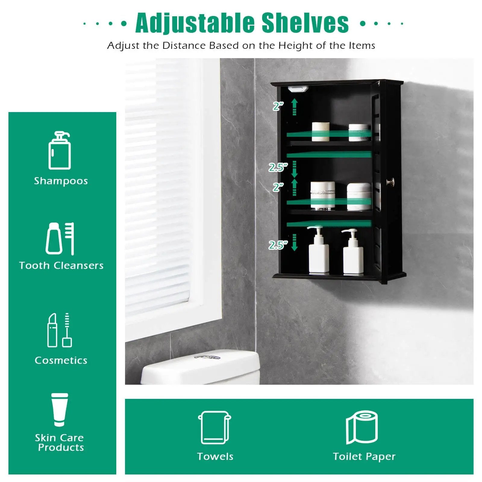 Wall Mount Medicine Cabinet Multifunction Storage Organizer by DirectDeals