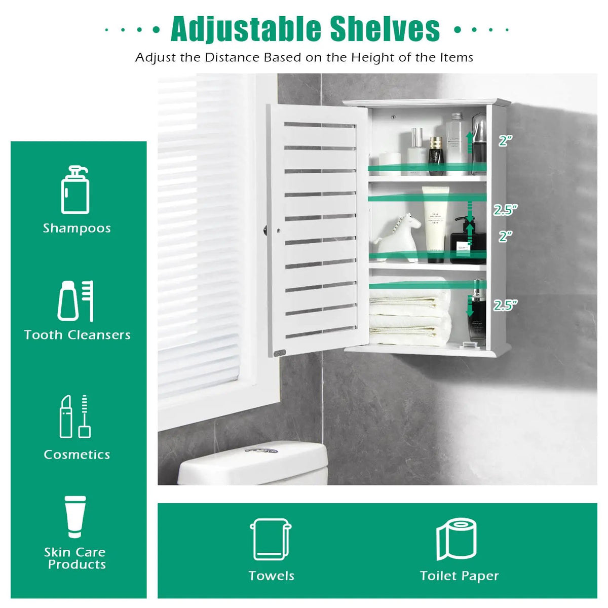 Wall Mount Medicine Cabinet Multifunction Storage Organizer, photo 9 of 16