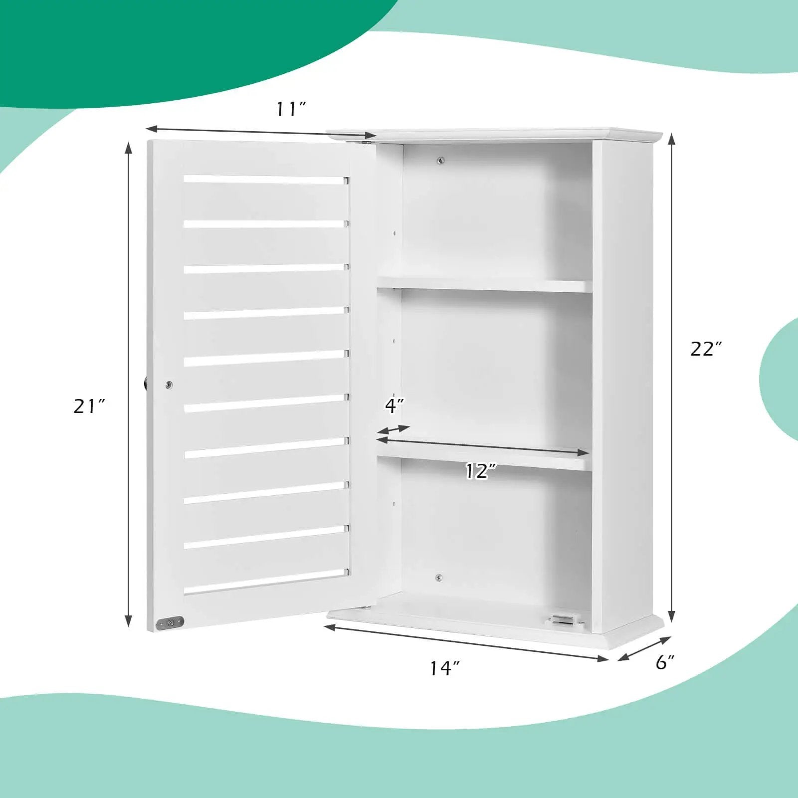 Wall Mount Medicine Cabinet Multifunction Storage Organizer by DirectDeals