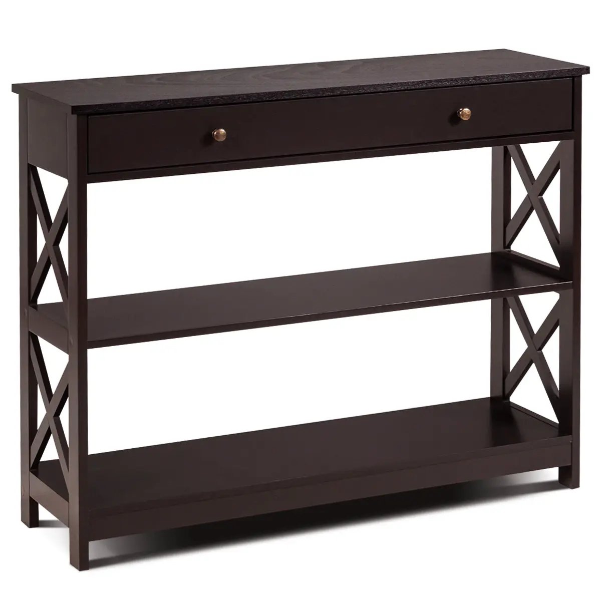 Console Table 3-Tier with Drawer and Storage Shelves, photo 15 of 48