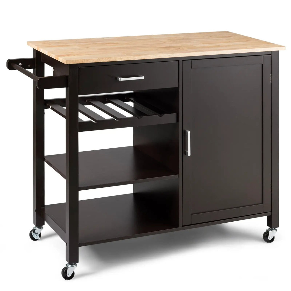Kitchen Island Cart Rolling Serving Cart Wood Trolley, photo 2 of 16