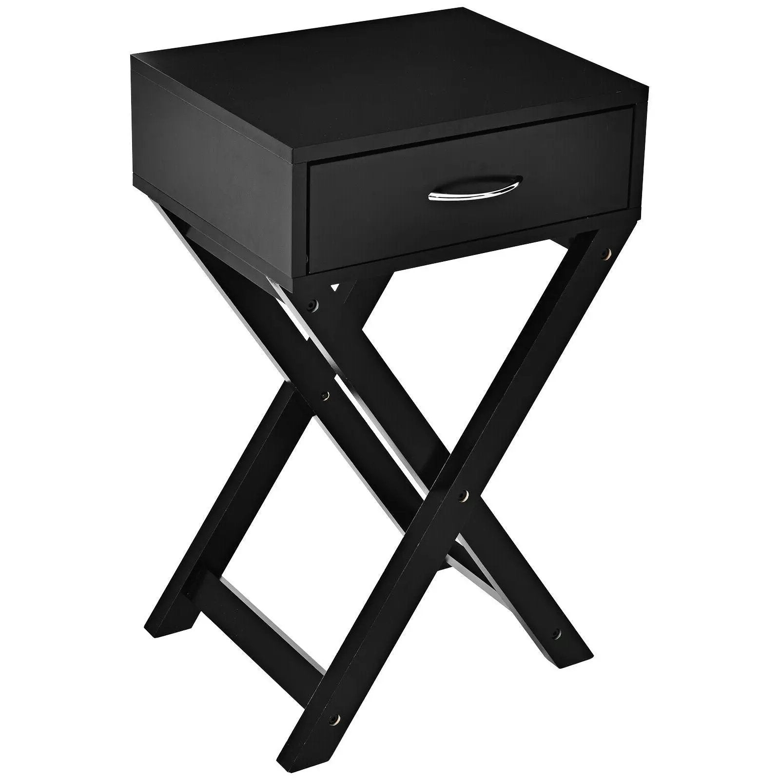 Design Sofa Side Table with X-Shape Drawer for Living Room Bedroom by DirectDeals