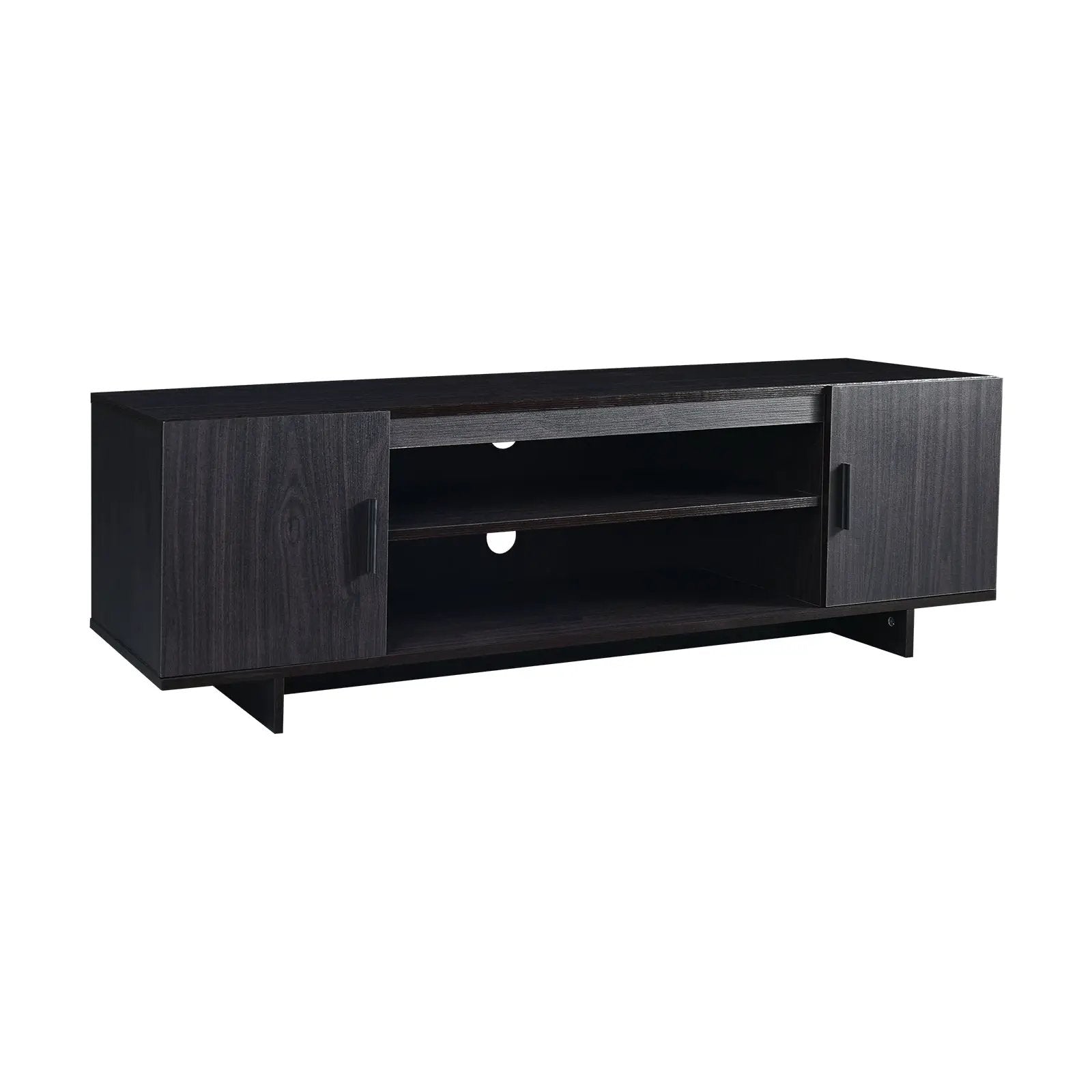 Modern Wood Universal TV Stand for TV up to 65 Inch with 2 Storage Cabinets by DirectDeals