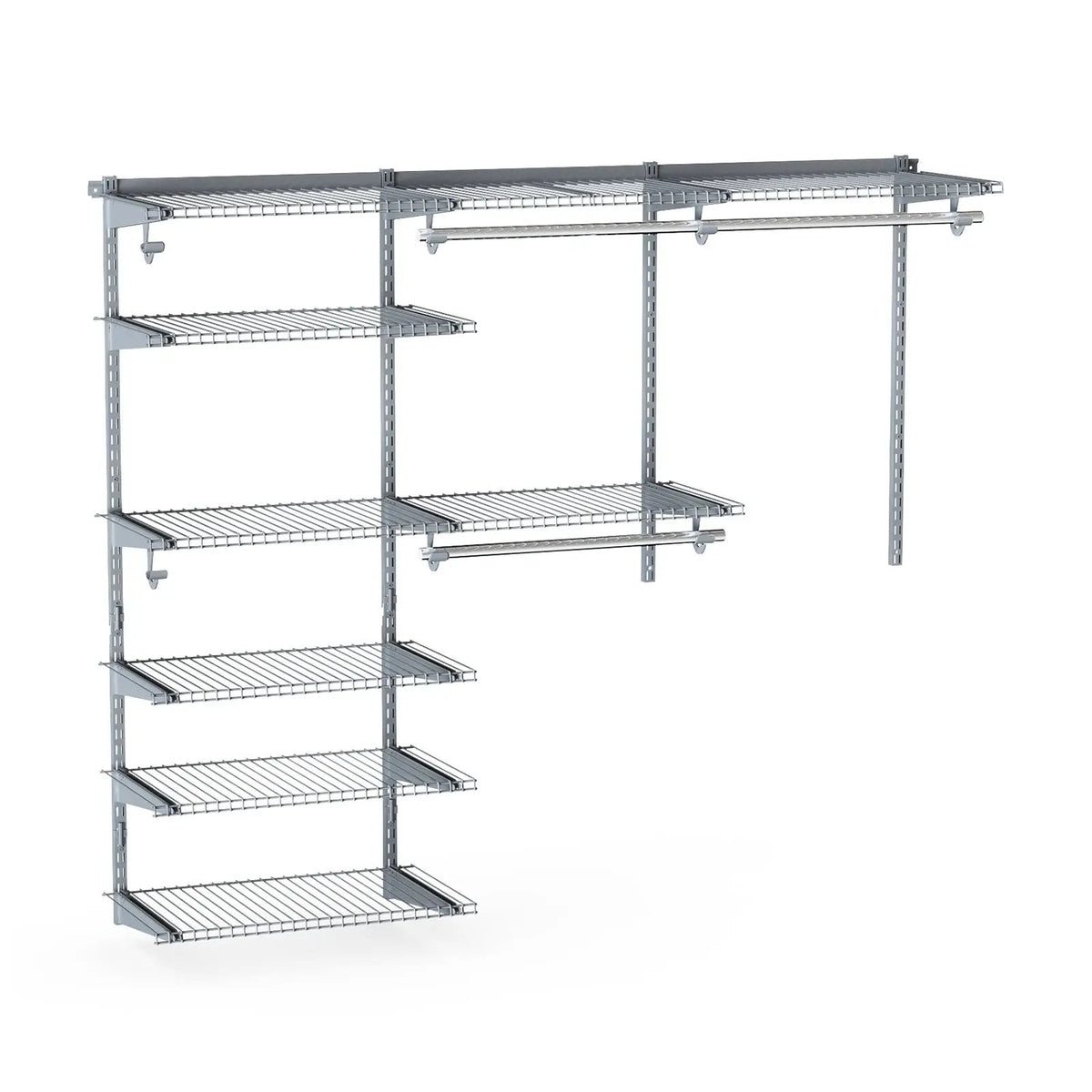 Adjustable Closet Organizer Kit with Shelves and Hanging Rods for 4 to 6 Feet, photo 6 of 16