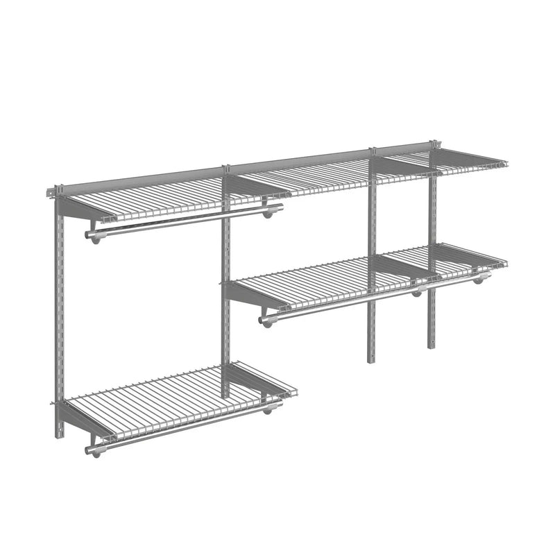 Custom Closet Organizer Kit 3 to 5 Feet Wall-Mounted Closet System with Hang Rod by DirectDeals