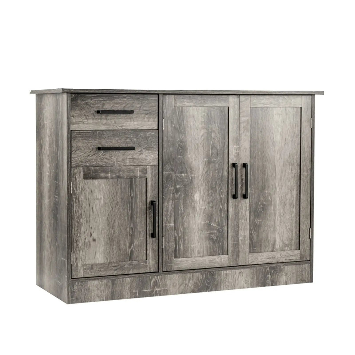Buffet Storage Cabinet Kitchen Sideboard with 2 Drawers-Gray, photo 3 of 8