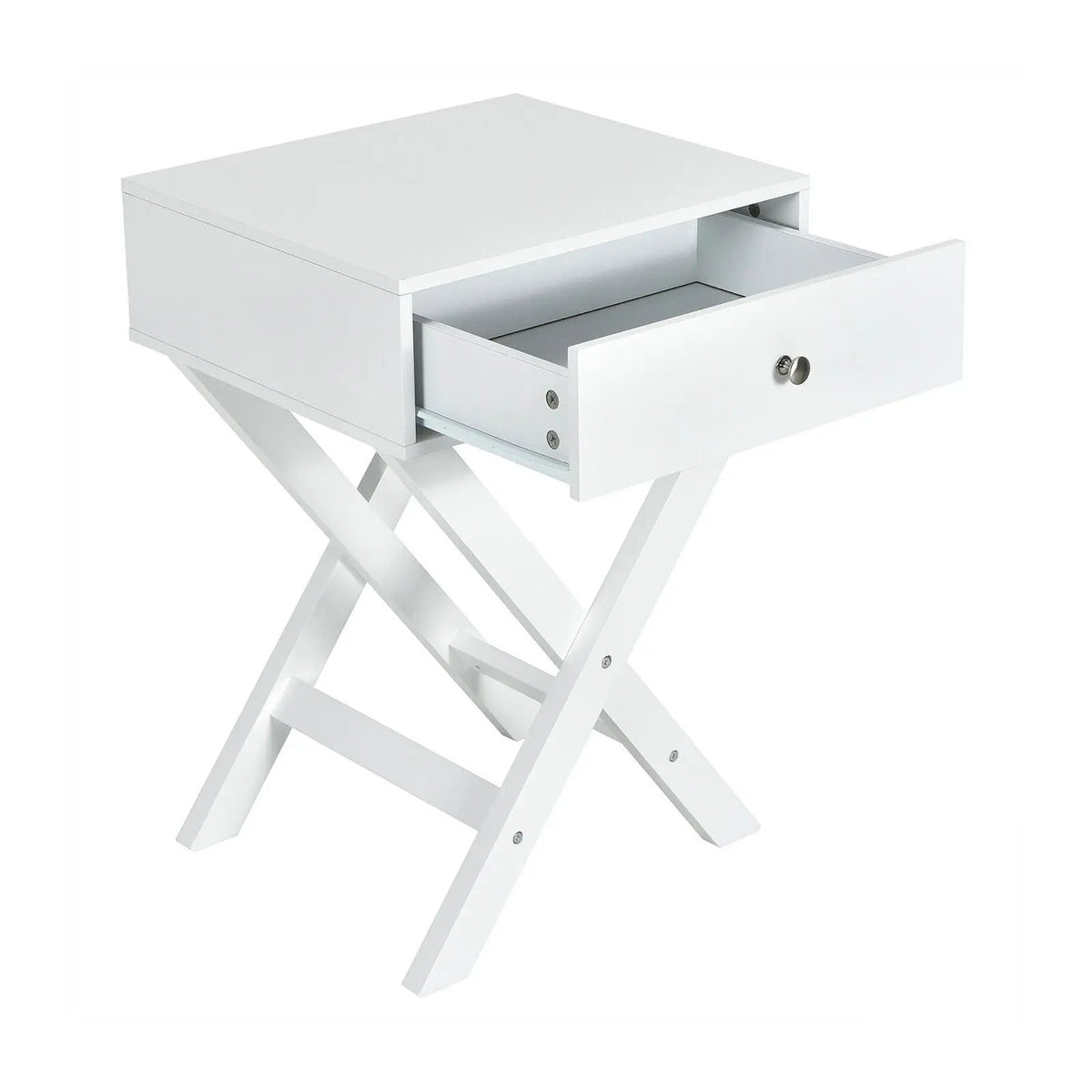 Modern X-Shaped Nightstand with Drawer for Living Room Bedroom, photo 11 of 16