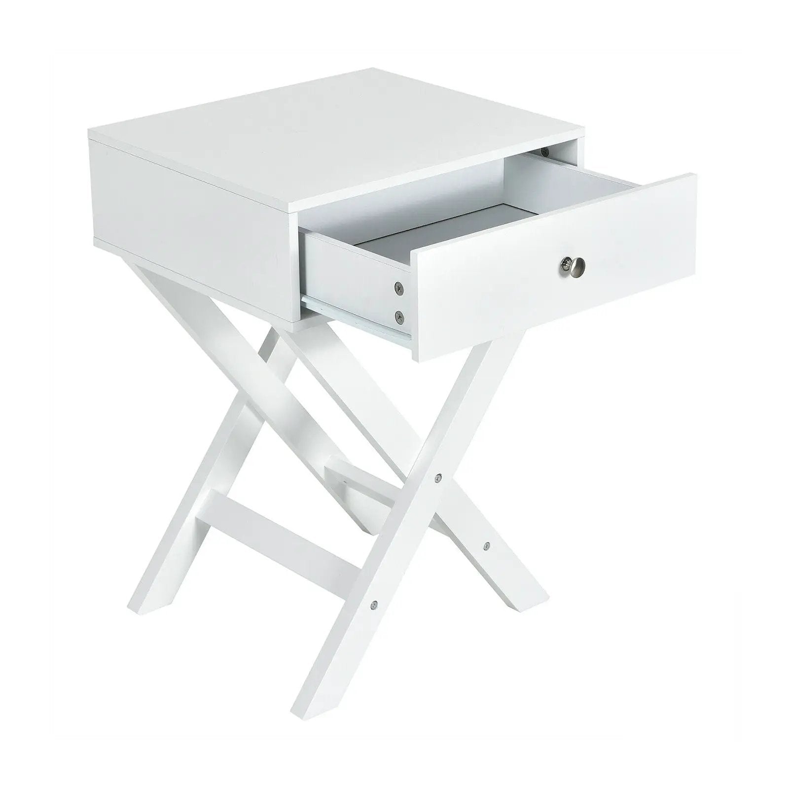 Modern X-Shaped Nightstand with Drawer for Living Room Bedroom by DirectDeals