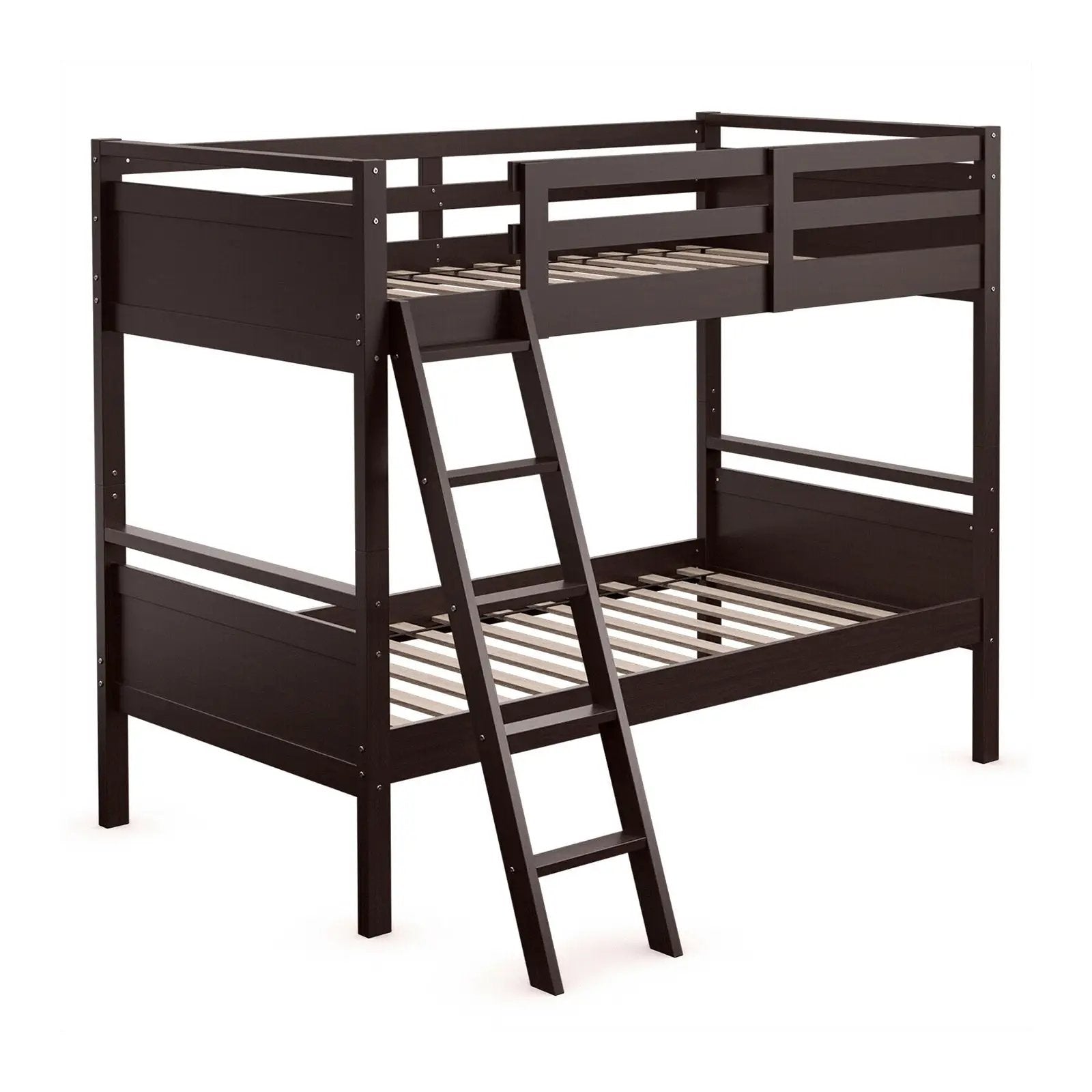 Twin Over Twin Bunk Bed Convertible 2 Individual Beds Wooden by DirectDeals