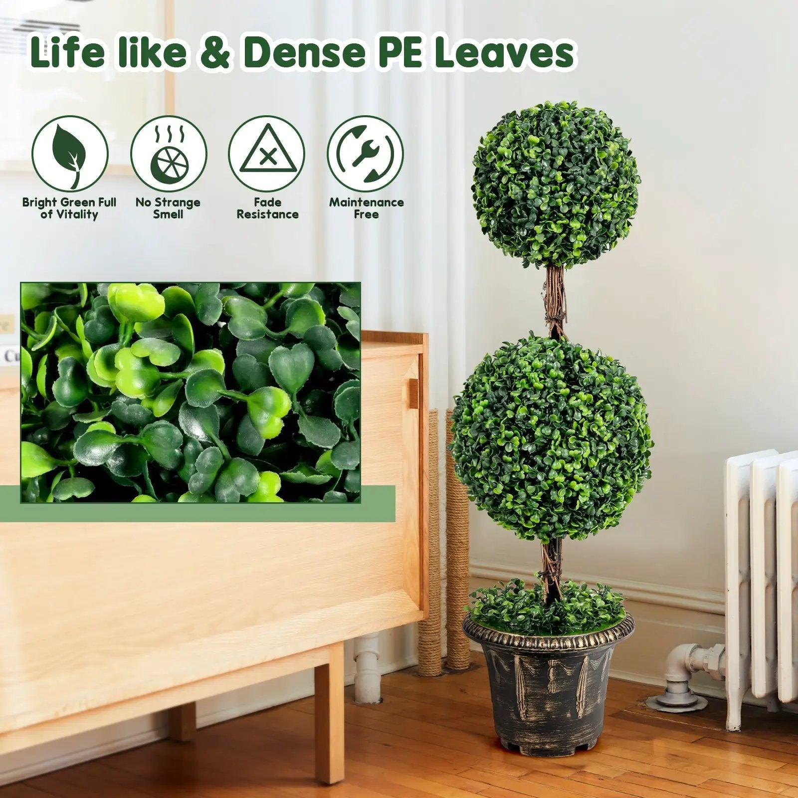 36 Inch Artificial Double Ball Tree Indoor and Outdoor UV Protection by DirectDeals