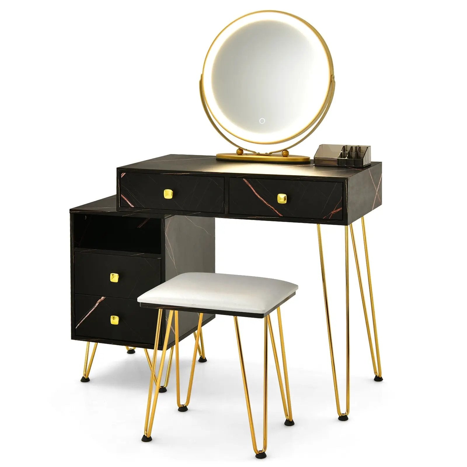 Modern Dressing Table with Storage Cabinet by DirectDeals