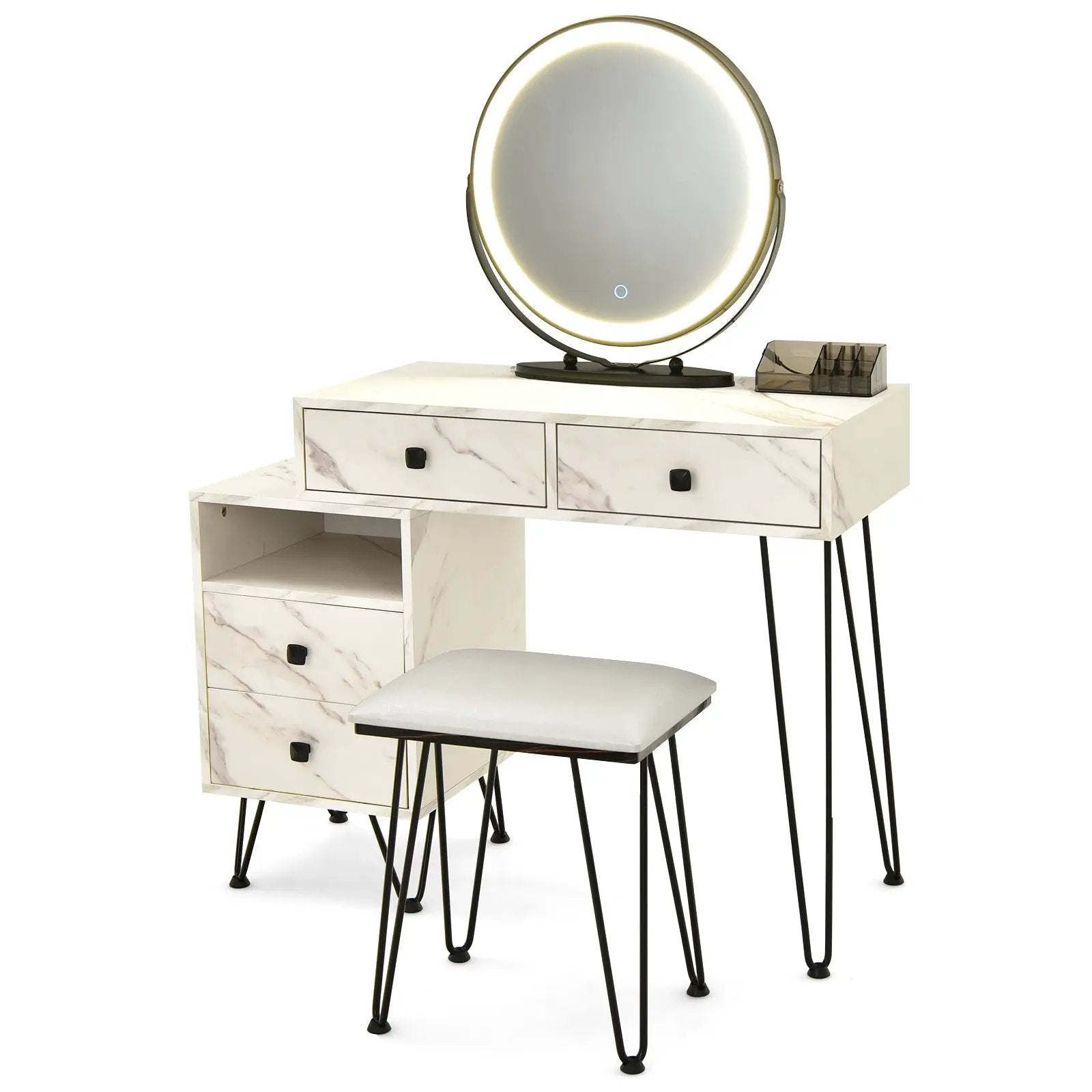 Modern Dressing Table with Storage Cabinet by DirectDeals