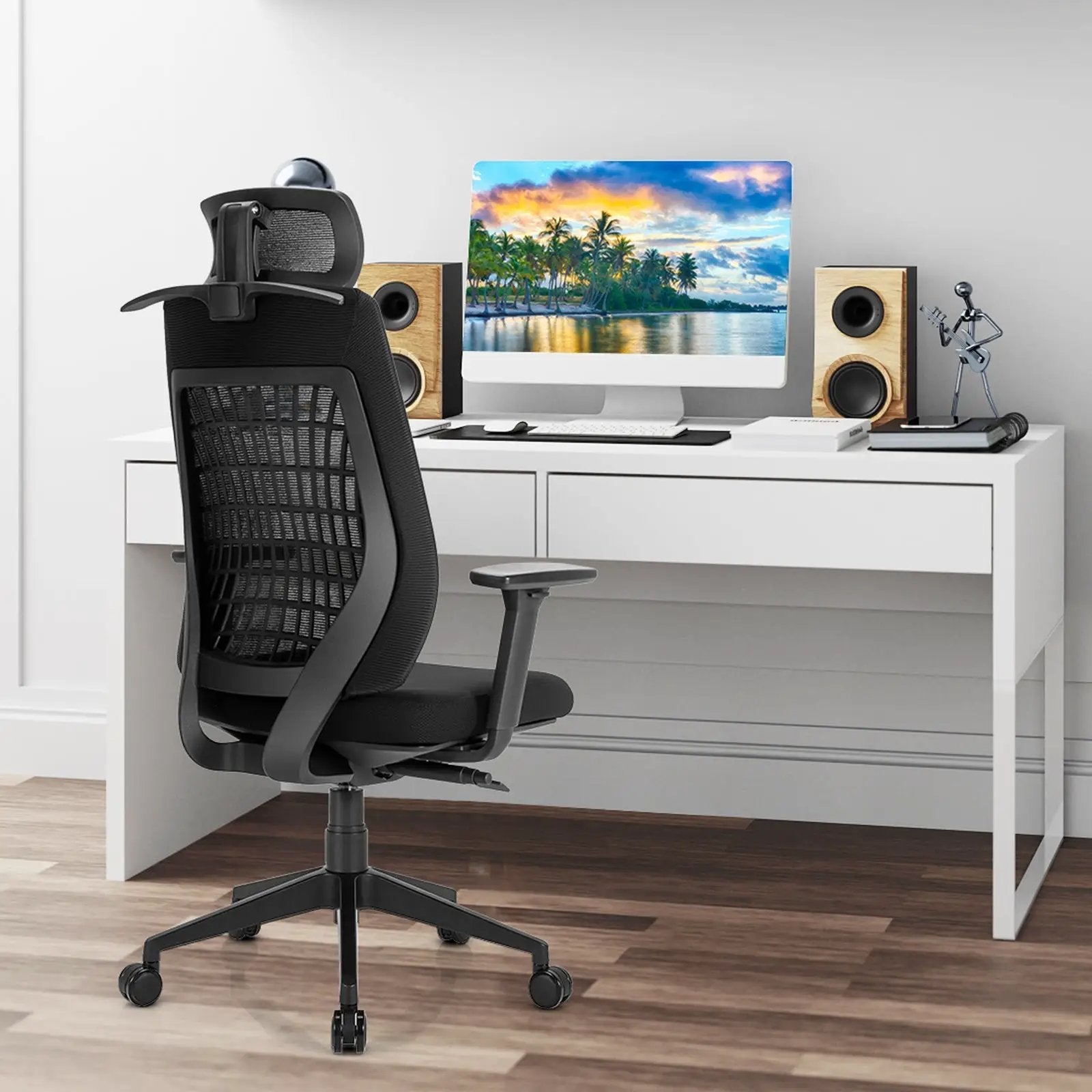 High Back Mesh Office Chair with Clothes Hanger by DirectDeals