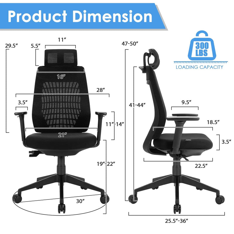 High Back Mesh Office Chair with Clothes Hanger by DirectDeals