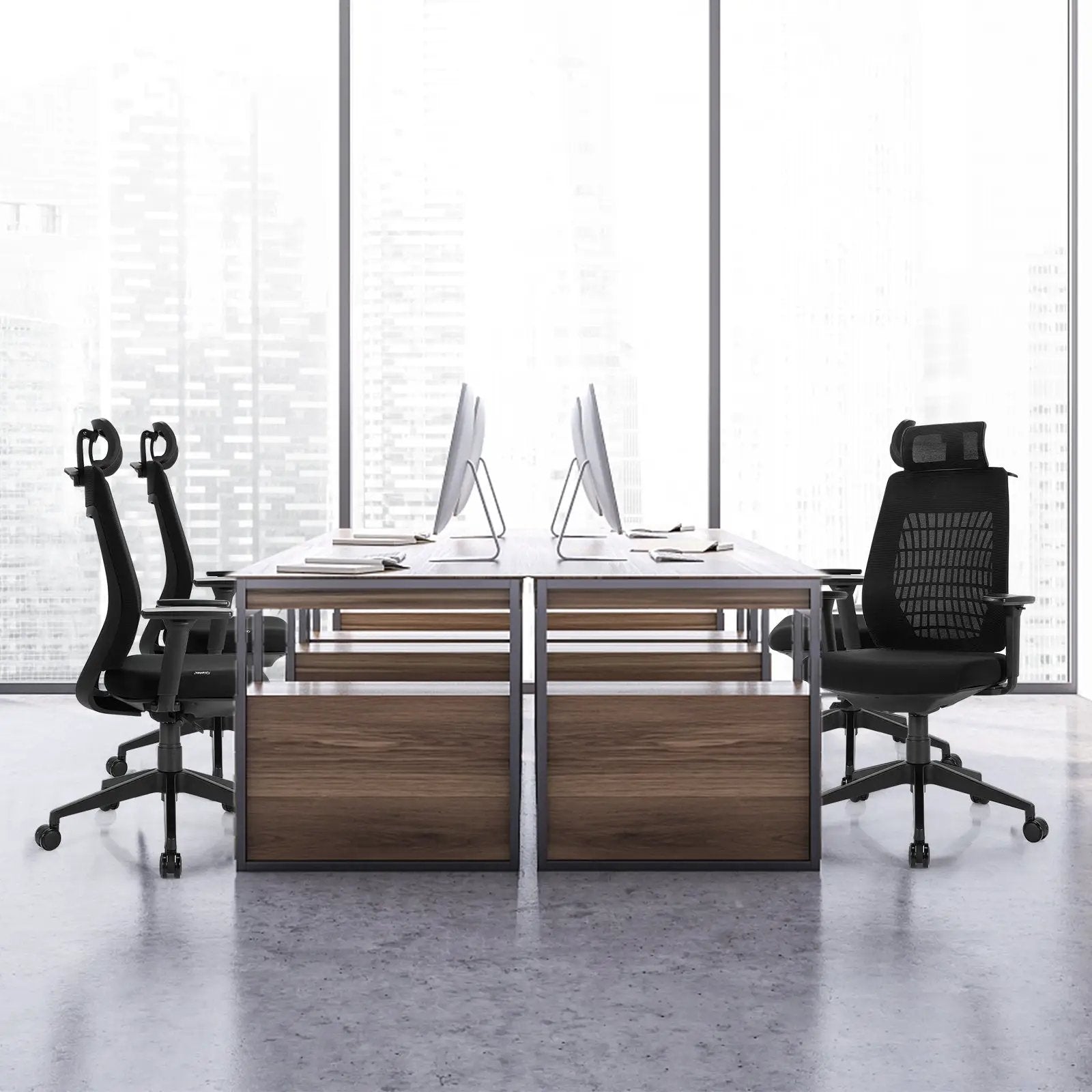 High Back Mesh Office Chair with Clothes Hanger by DirectDeals