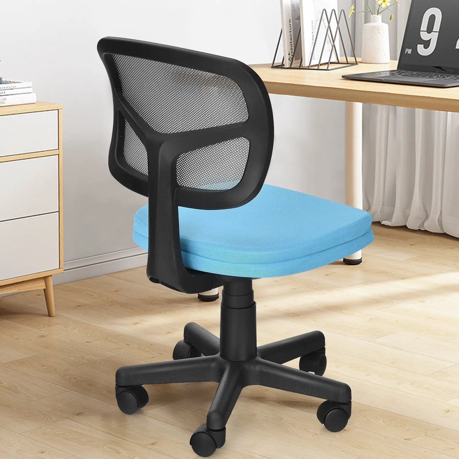 Armless Computer Chair with Height Adjustment and Breathable Mesh for Home Office by DirectDeals
