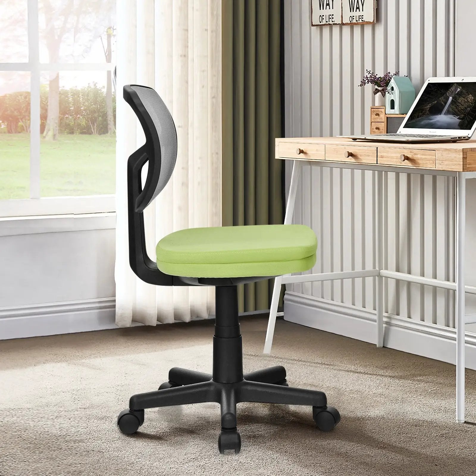 Armless Computer Chair with Height Adjustment and Breathable Mesh for Home Office by DirectDeals