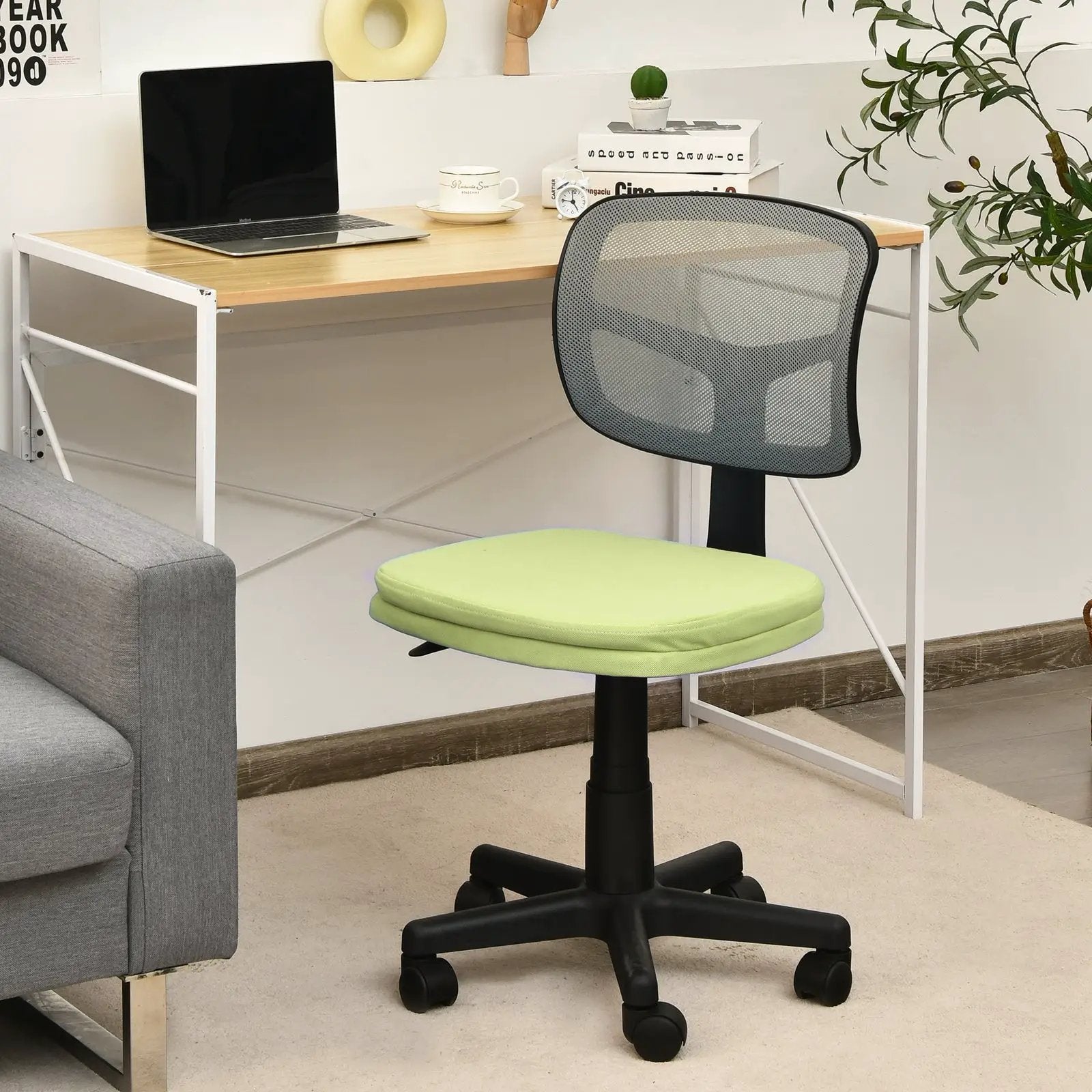 Armless Computer Chair with Height Adjustment and Breathable Mesh for Home Office by DirectDeals
