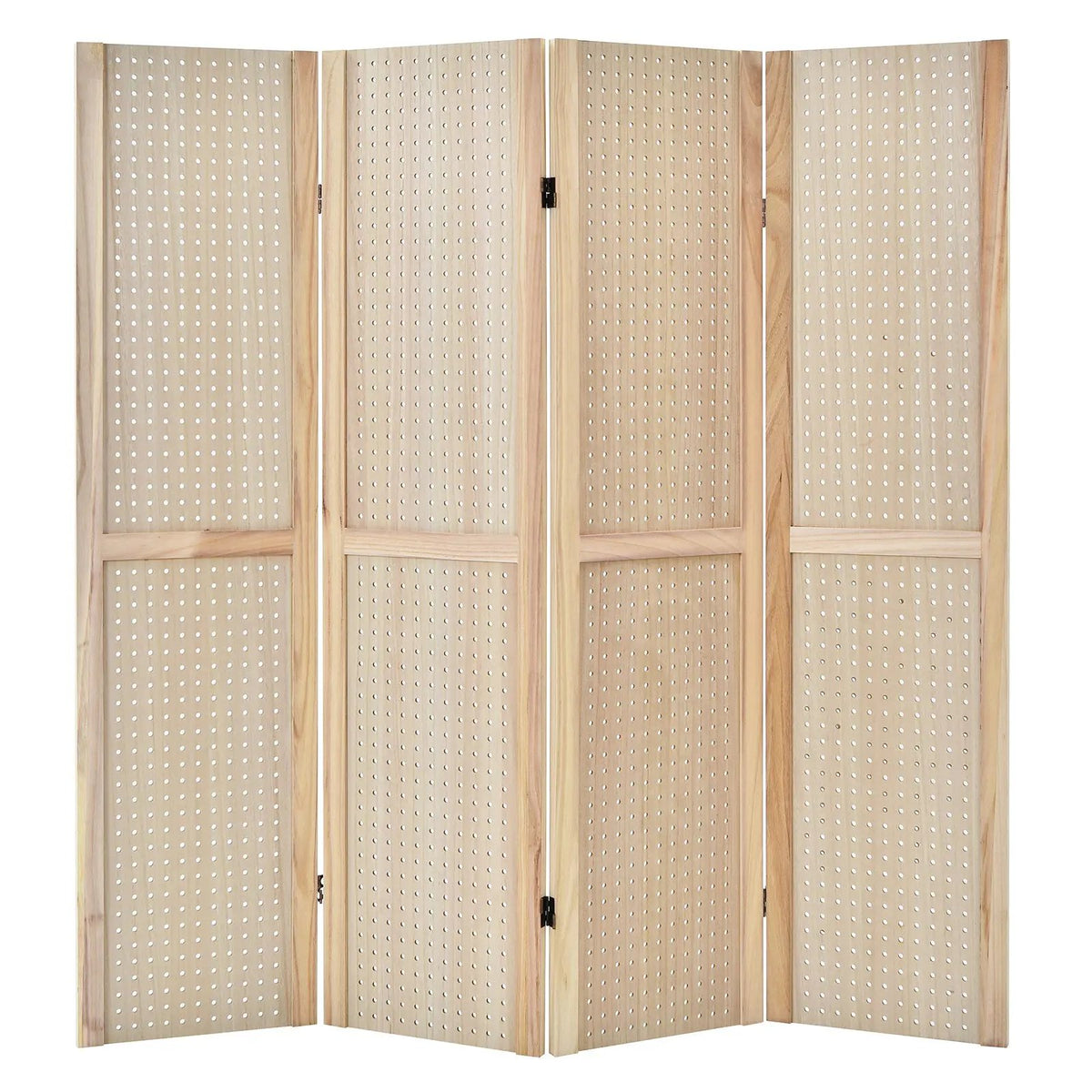 4-Panel Pegboard Display 5 Feet Tall Folding Privacy Screen for Craft Display Organized, photo 5 of 16