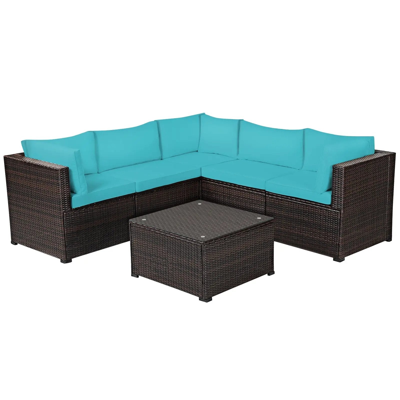 6 Pieces Patio Furniture Sofa Set with Cushions for Outdoor by DirectDeals