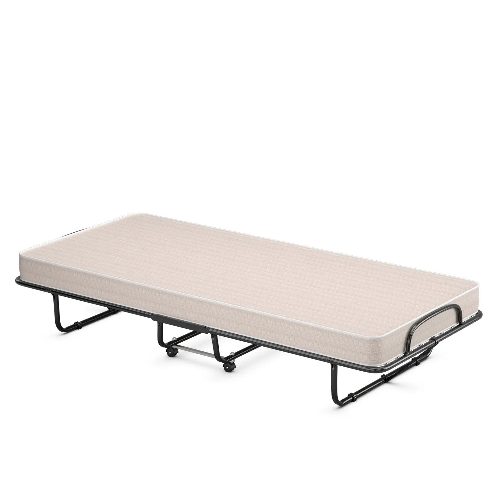 Rollaway Guest Bed with Sturdy Steel Frame and Memory Foam Mattress Made in Italy by DirectDeals