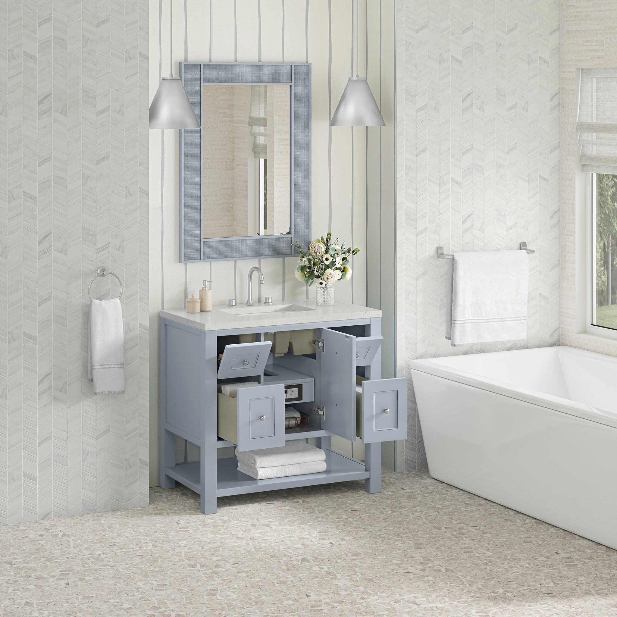 James Martin Breckenridge 36" Single Bathroom Vanity, Serenity Blue, view 25