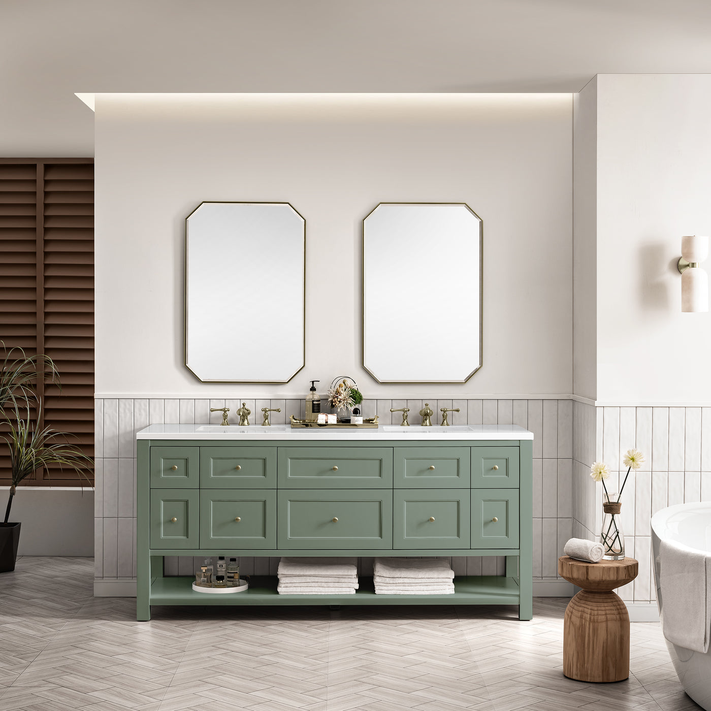 James Martin Breckenridge 72" Double Bathroom Vanity, Smokey Celadon, view 23