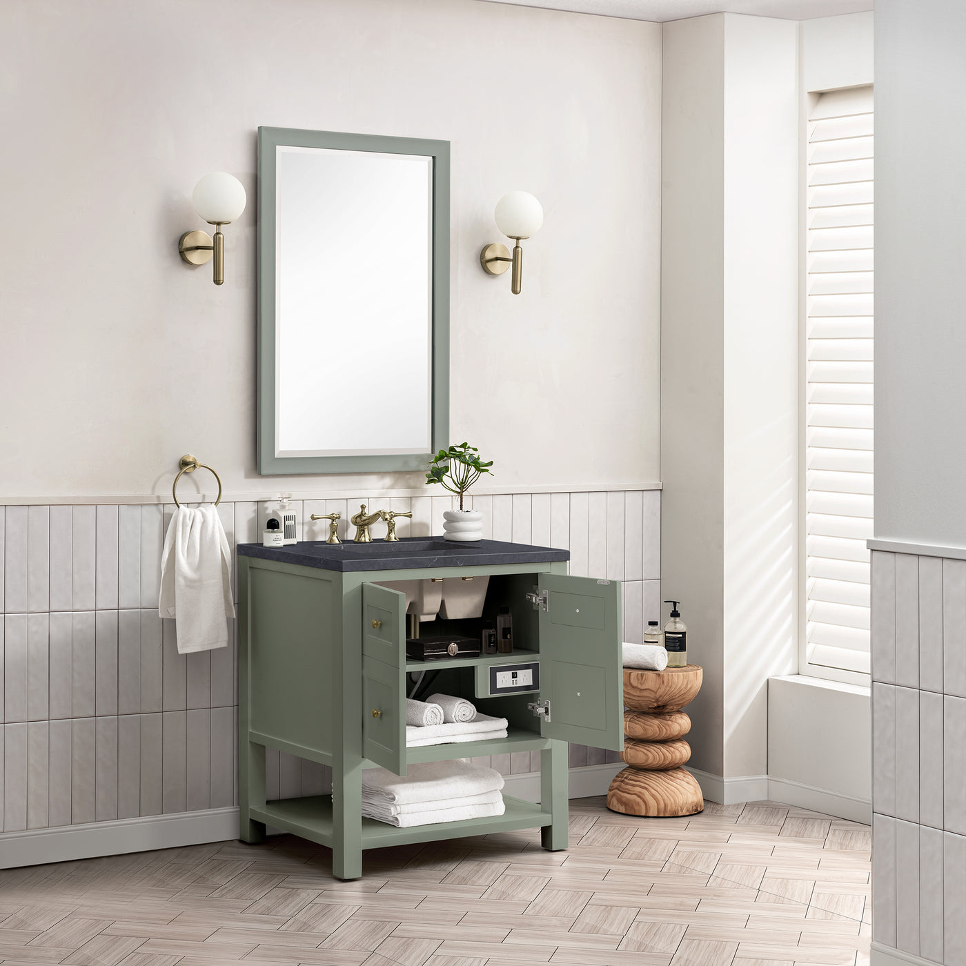 James Martin Breckenridge 30" Single Bathroom Vanity, Smokey Celadon, view 36