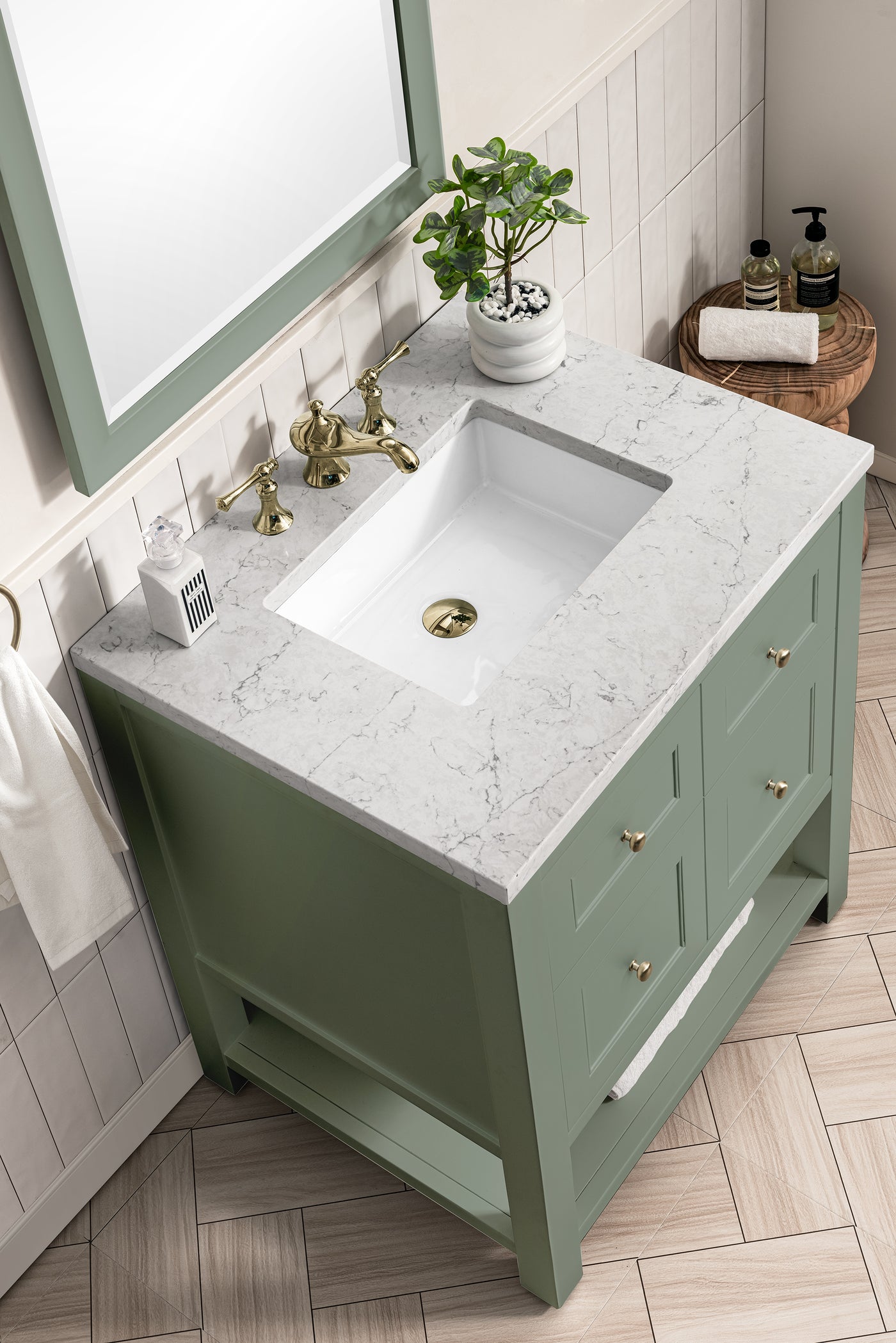 James Martin Breckenridge 30" Single Bathroom Vanity, Smokey Celadon, view 16
