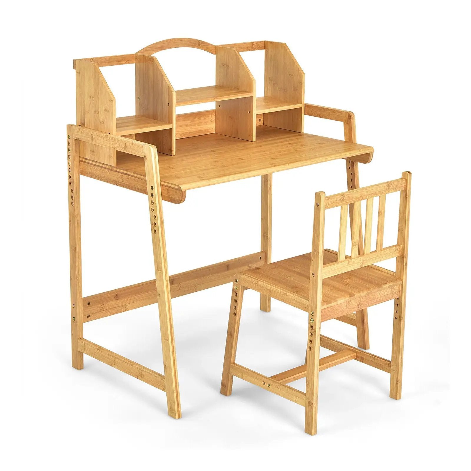 Bamboo Kids Study Desk and Chair Set with Bookshelf by DirectDeals