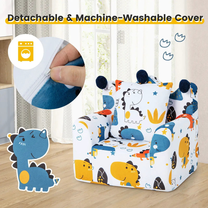 High-density Padding Kids Sofa with Armrest and Extra Pilow by DirectDeals