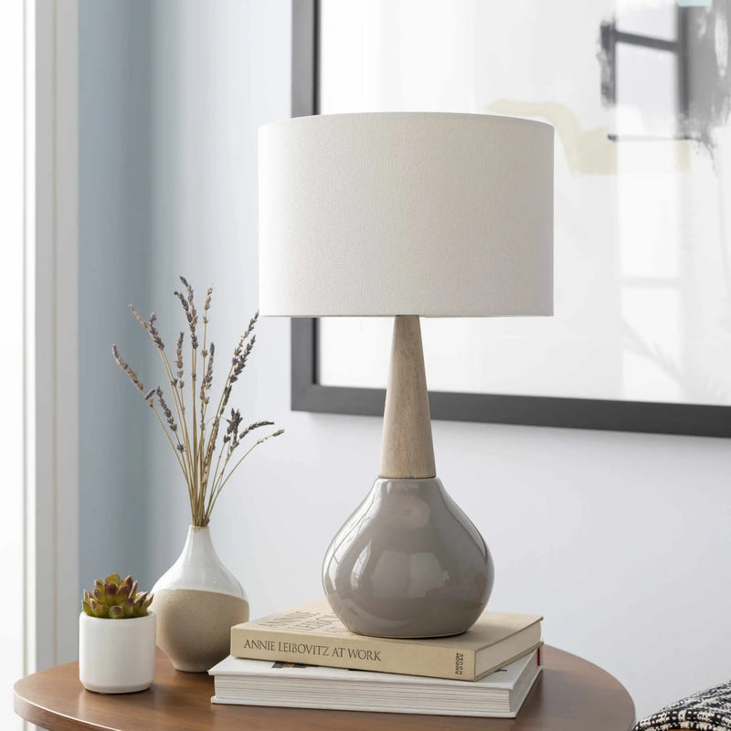 Hydesville Gray Ceramic Table Lamp - Clearance by Boutique Rugs