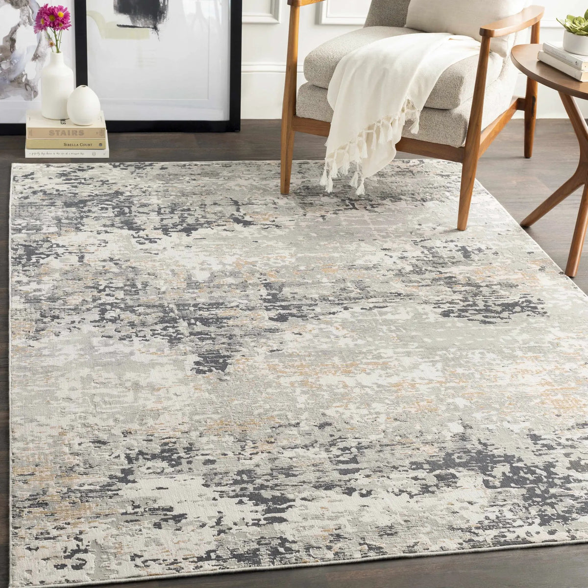 Hyner Area Rug, installed in a room