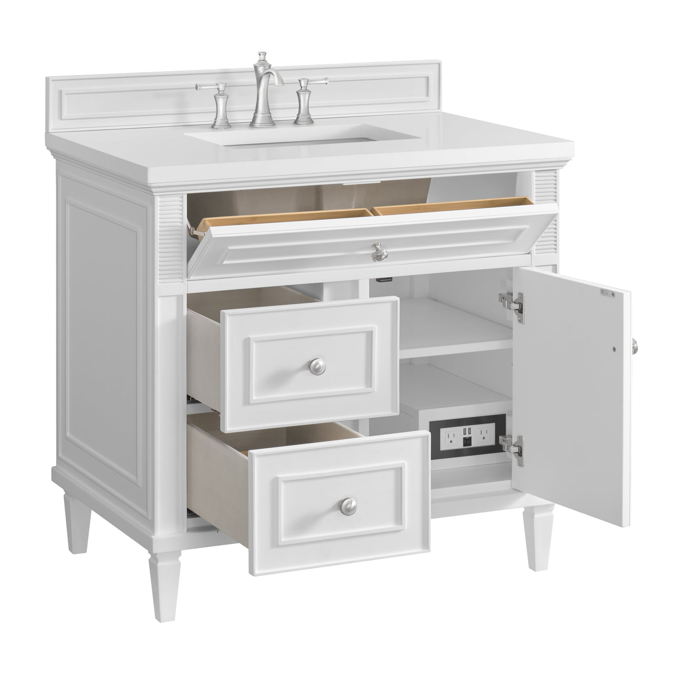 James Martin Lorelai 36" Single Bathroom Vanity, Bright White, view 38
